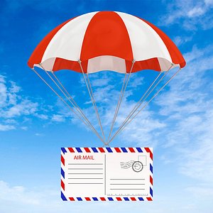 Parachute With Air Mail Sky Carrying