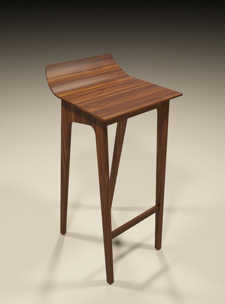 3d wooden bar stool