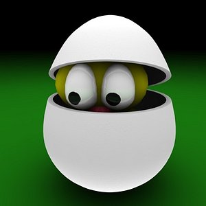 3d model of egg easter bird