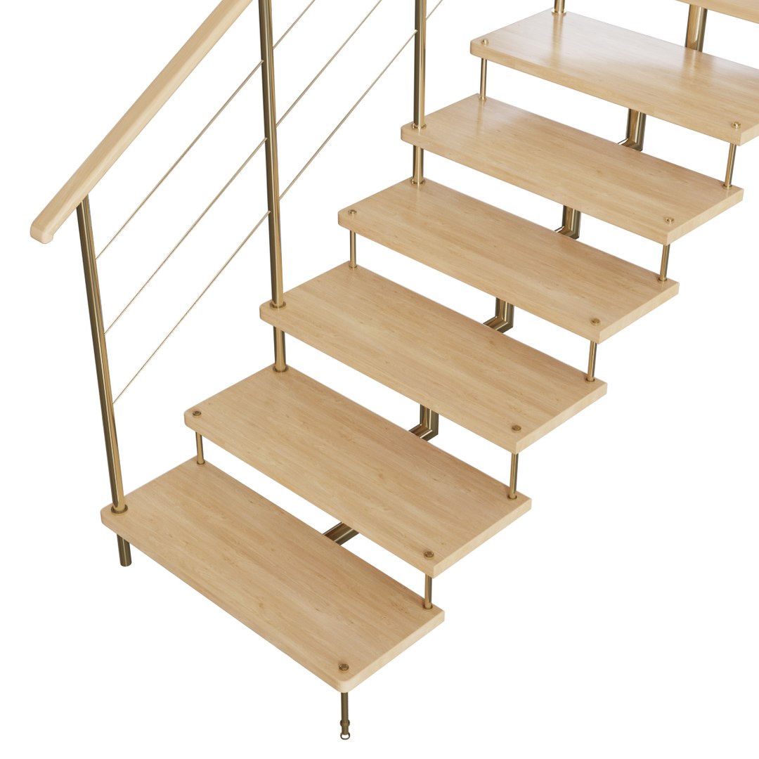 3D wooden stairs - TurboSquid 1505398