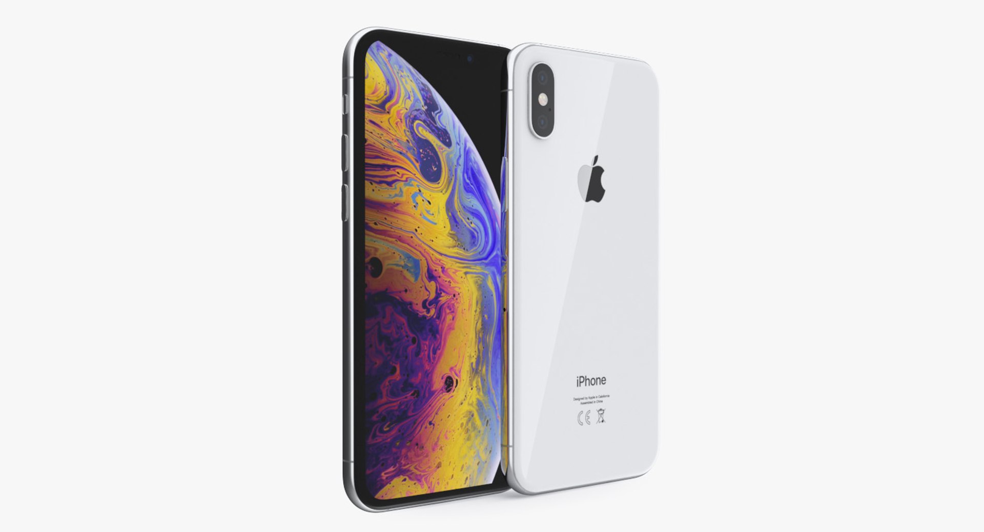 Silver iPhone XS 3D model preview