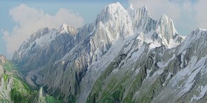 3D model mountain landscape mont blanc