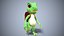 3D model cartoon gecko traveler