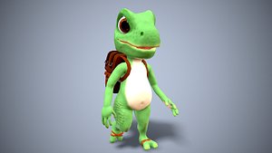 cartoon gecko traveler