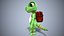 3D model cartoon gecko traveler