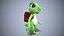 3D model cartoon gecko traveler