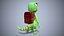 3D model cartoon gecko traveler