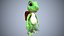 3D model cartoon gecko traveler