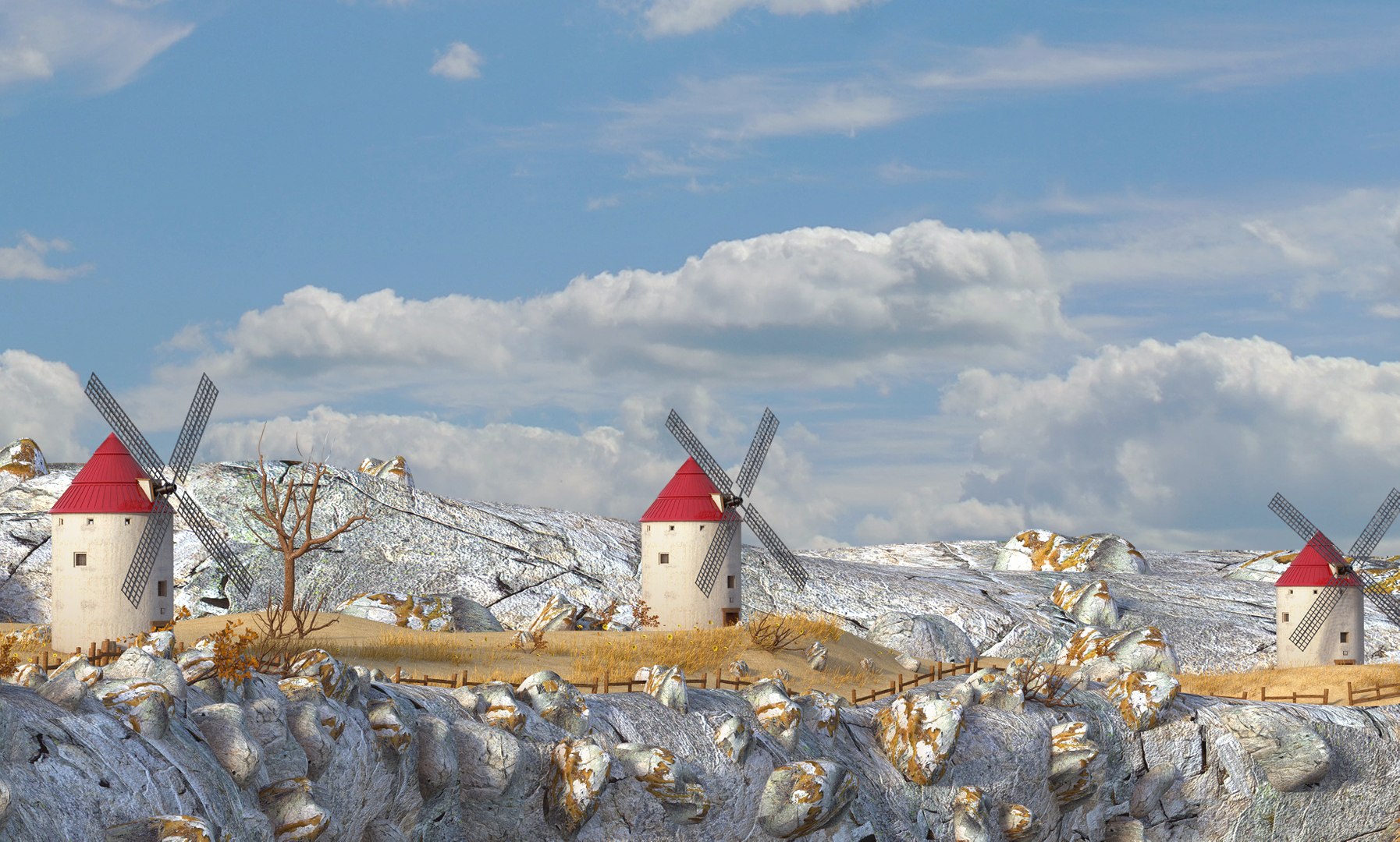 3D landscape windmill spanish model https://p.turbosquid.com/ts-thumb/FG/AWokJ2/2UiDV7K4/winmill8/jpg/1534846152/1920x1080/fit_q87/6036234bf399c7e01cfcf2d06c10cc42fc2abfda/winmill8.jpg