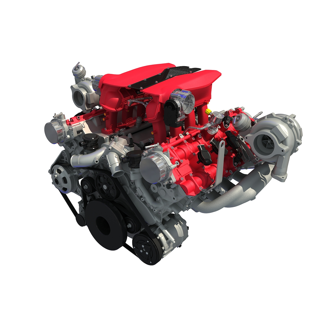 Ferrari 458 Twin Turbo Engine 3D model