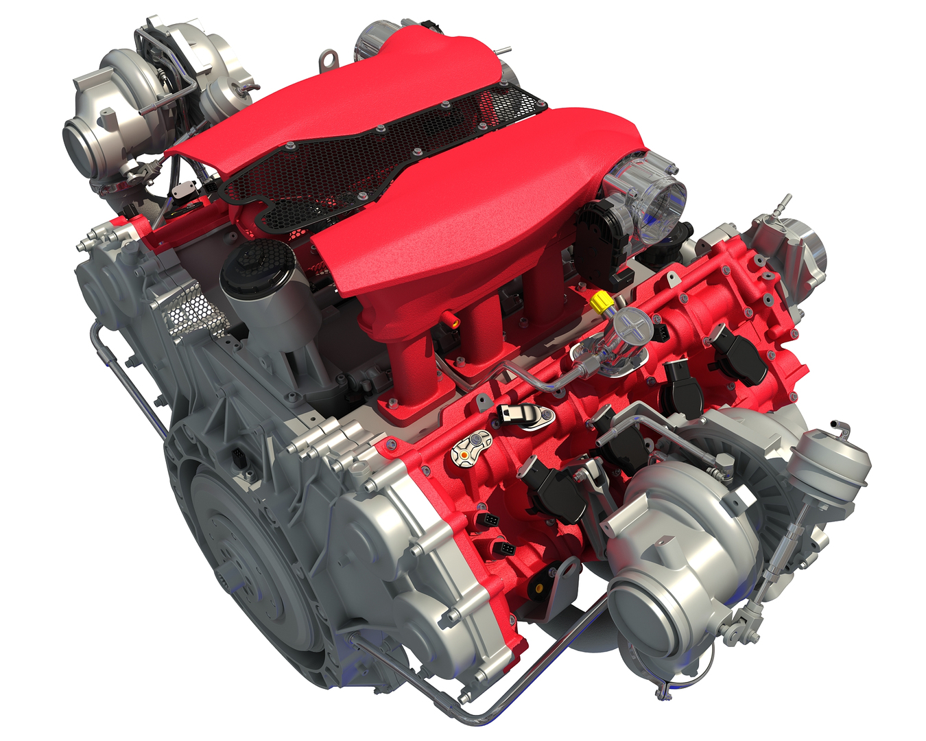 3D model twin turbocharged v8 engine TurboSquid 1247630