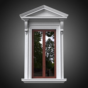 Classical window with pointed pediment