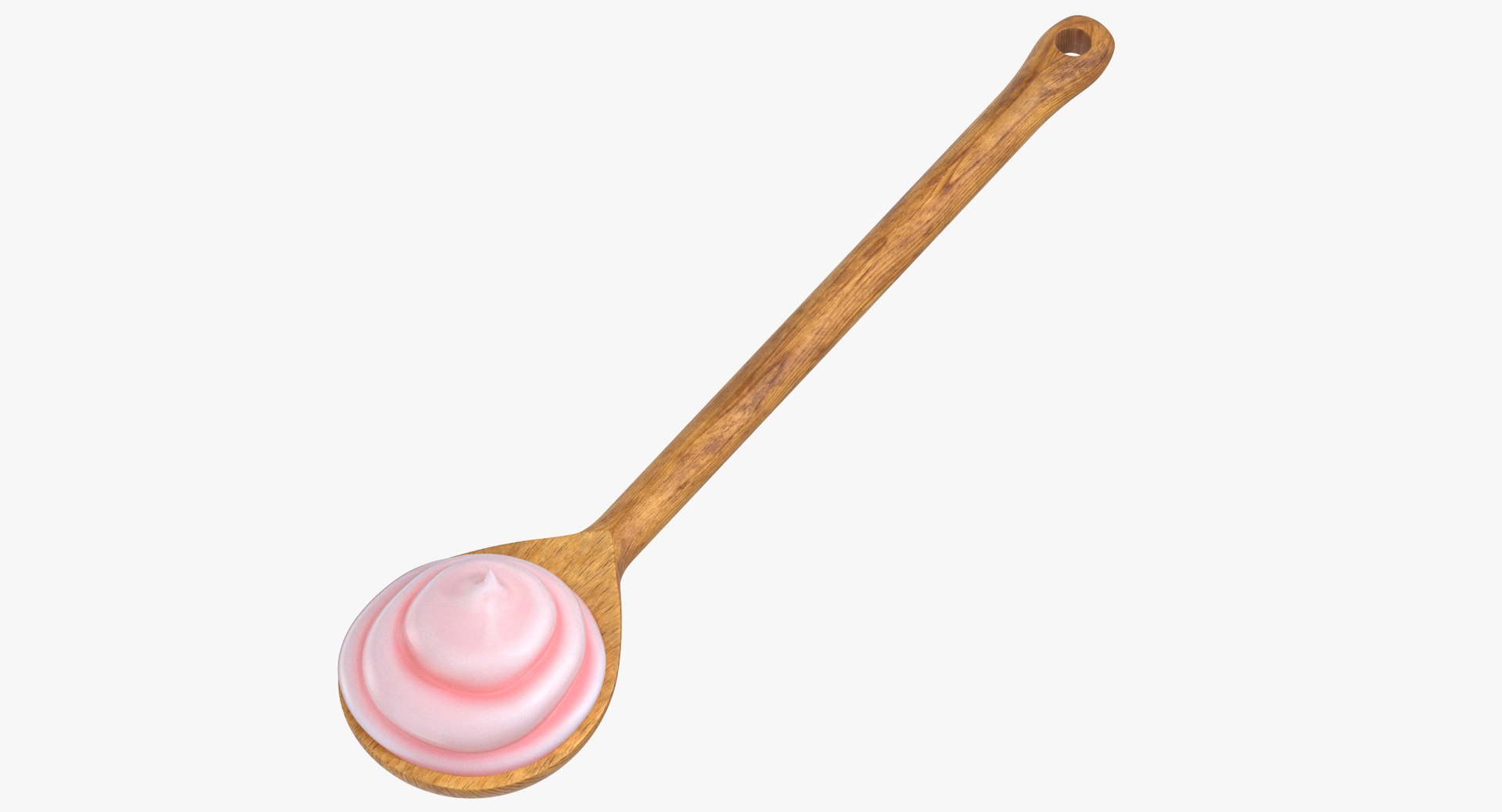 3D wood spoon cream pink model - TurboSquid 1424842