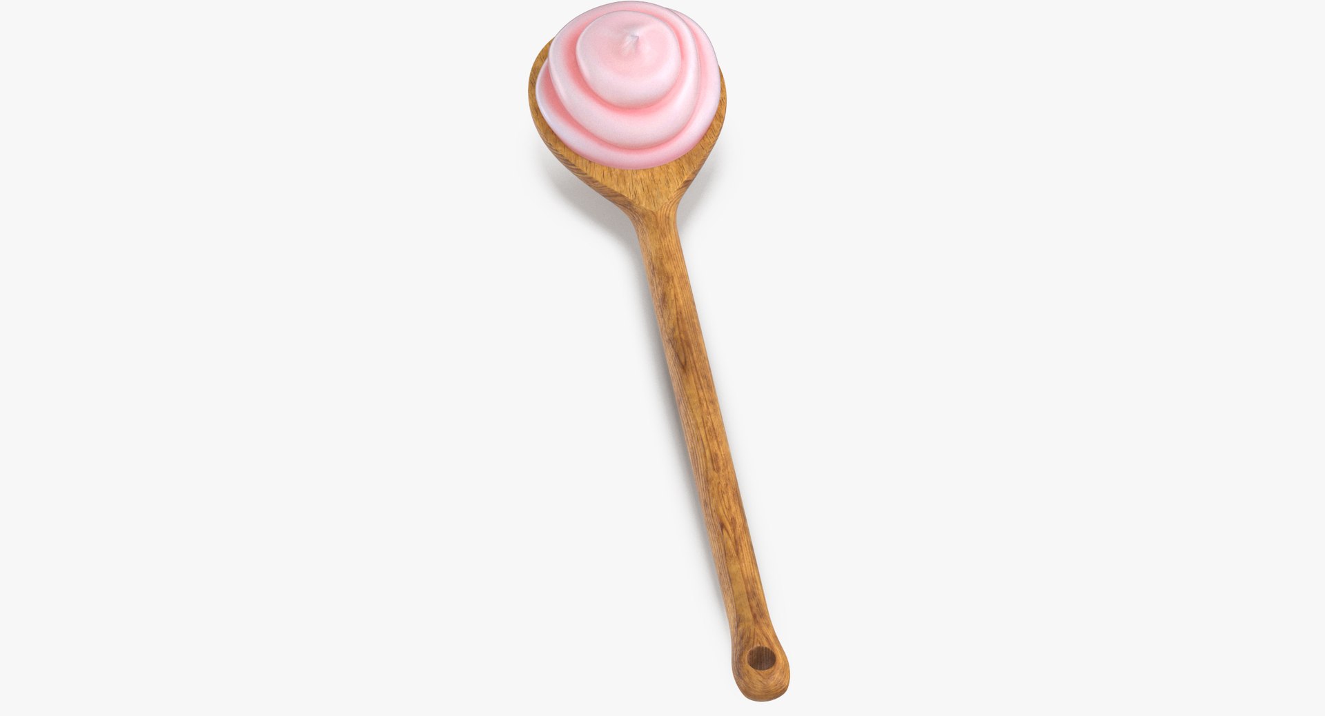 3D wood spoon cream pink model - TurboSquid 1424842