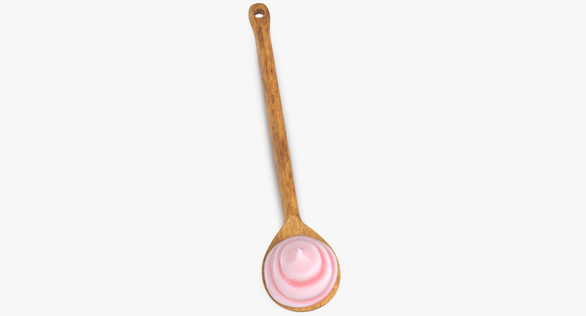 3D wood spoon cream pink model - TurboSquid 1424842