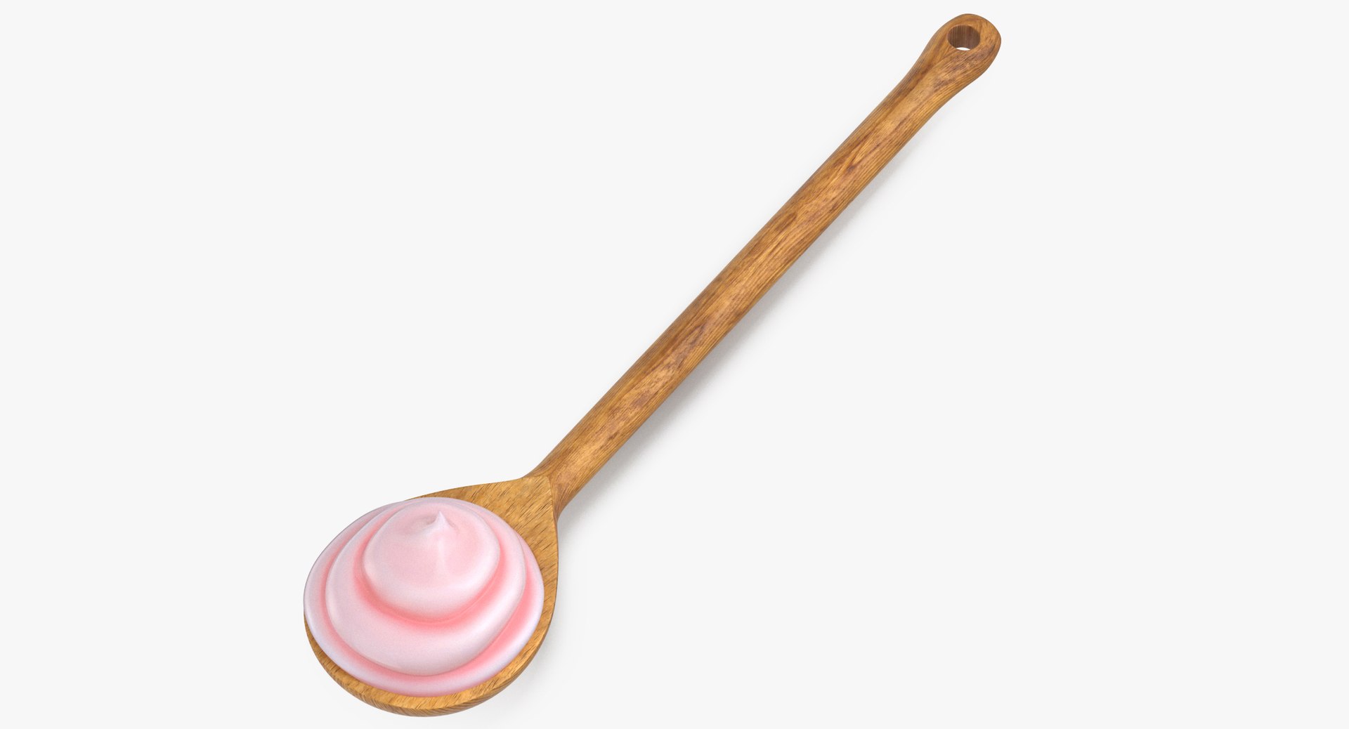 3D wood spoon cream pink model - TurboSquid 1424842