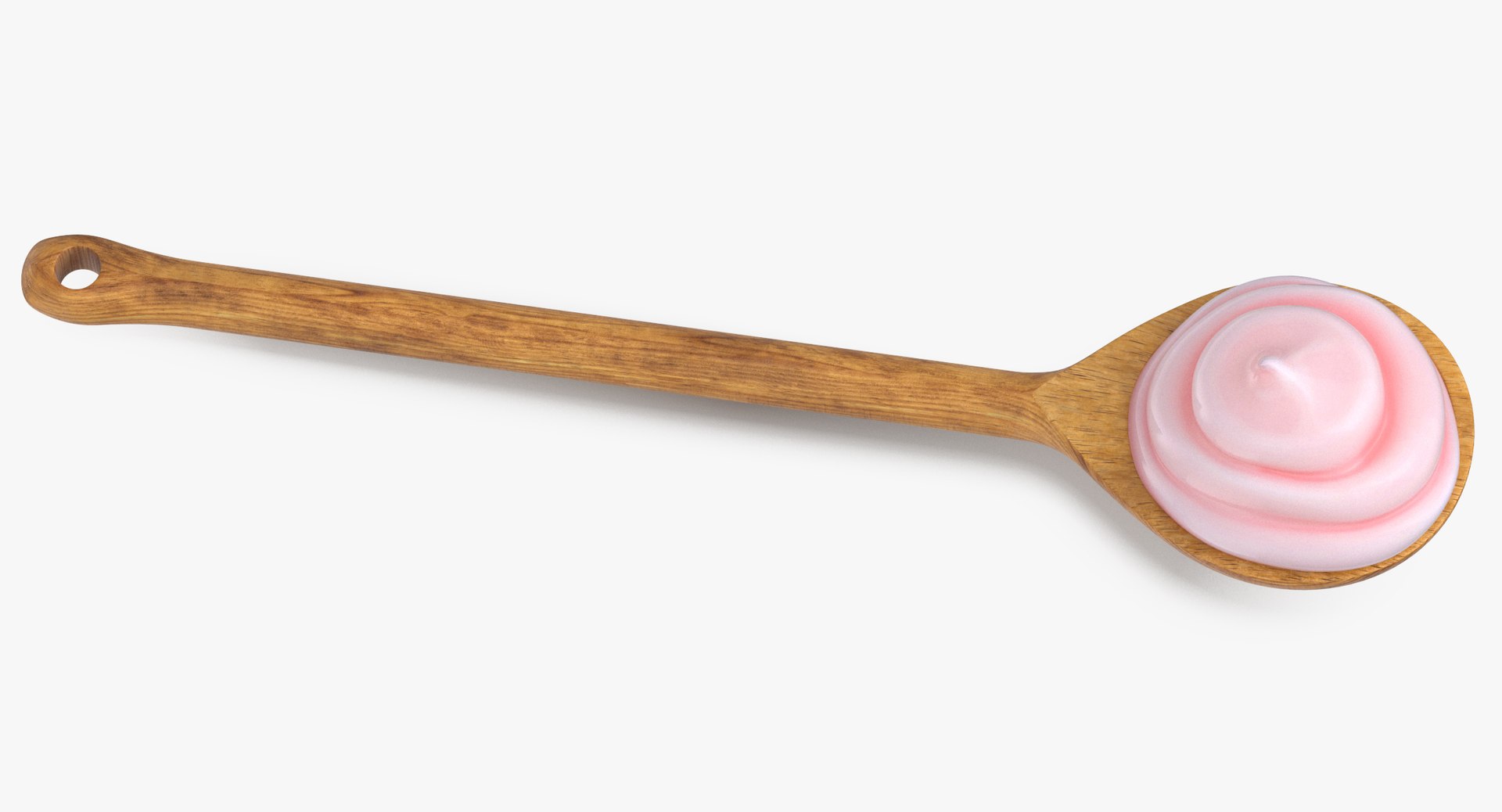 3D wood spoon cream pink model - TurboSquid 1424842