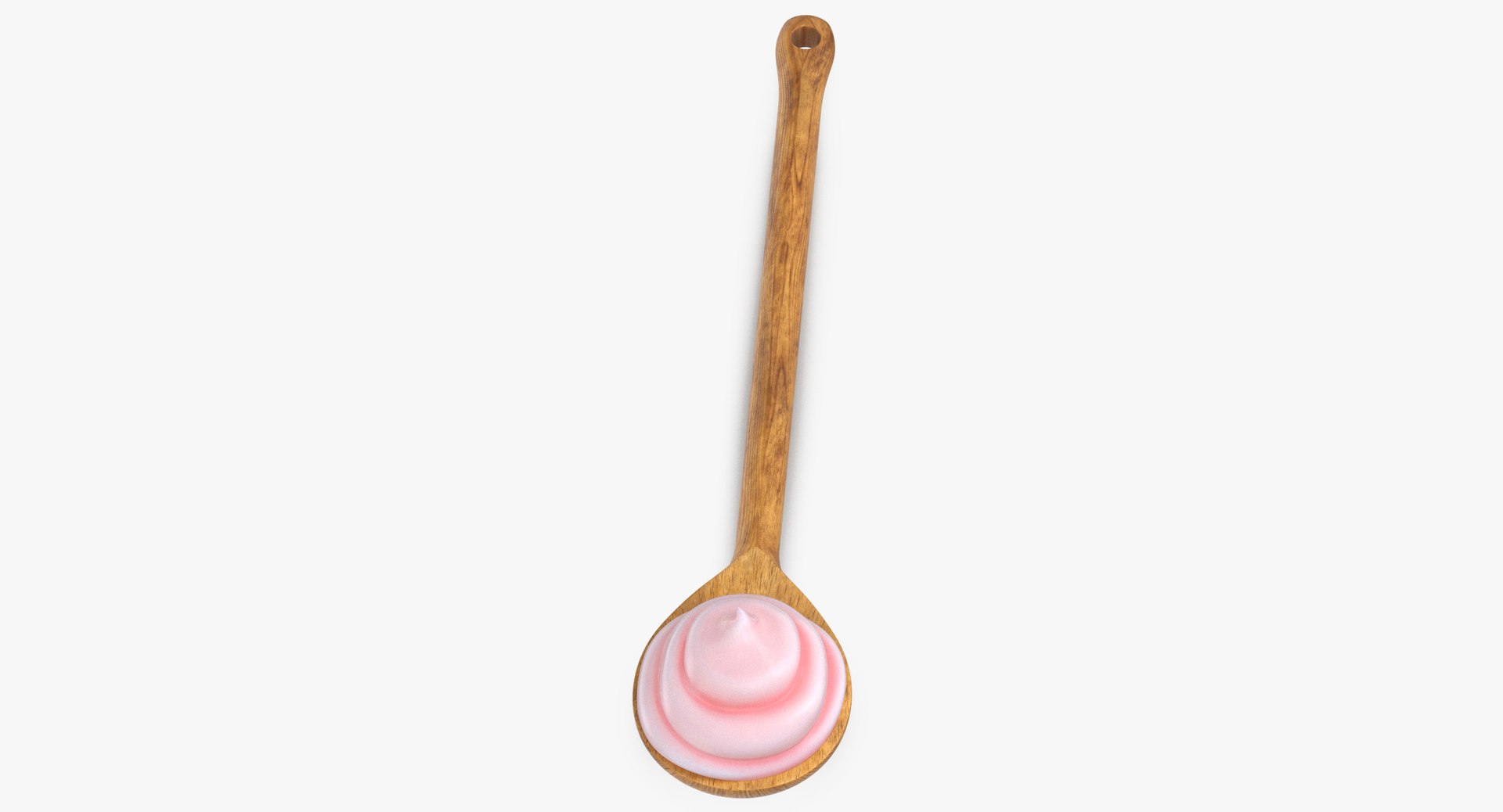 3D wood spoon cream pink model - TurboSquid 1424842
