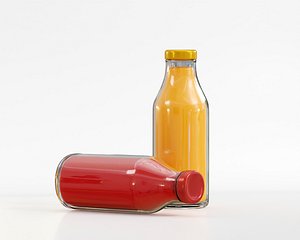 Fruit and vegetable juice 3d Model bottles 3d Model