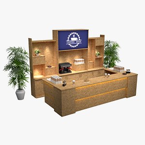 osb coffee shop bar desk 3D model