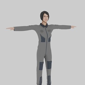 3D Woman Fighter Pilot