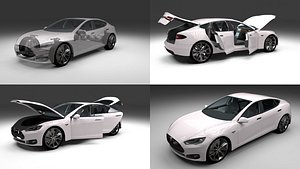 Tesla Model S with chassis/interior