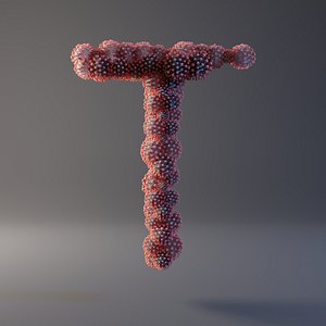 3D model letter t covid 19