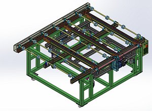 3D Automated Lift Rotate and Reverse Conveyor System model