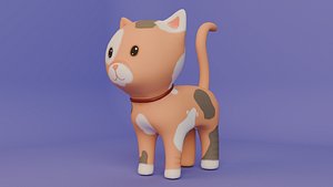 Low poly cat 3D model