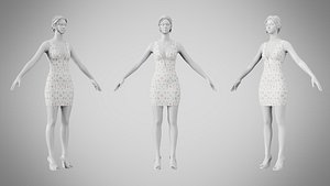 Dress 34 Pastel Confetti Abstract 3D model