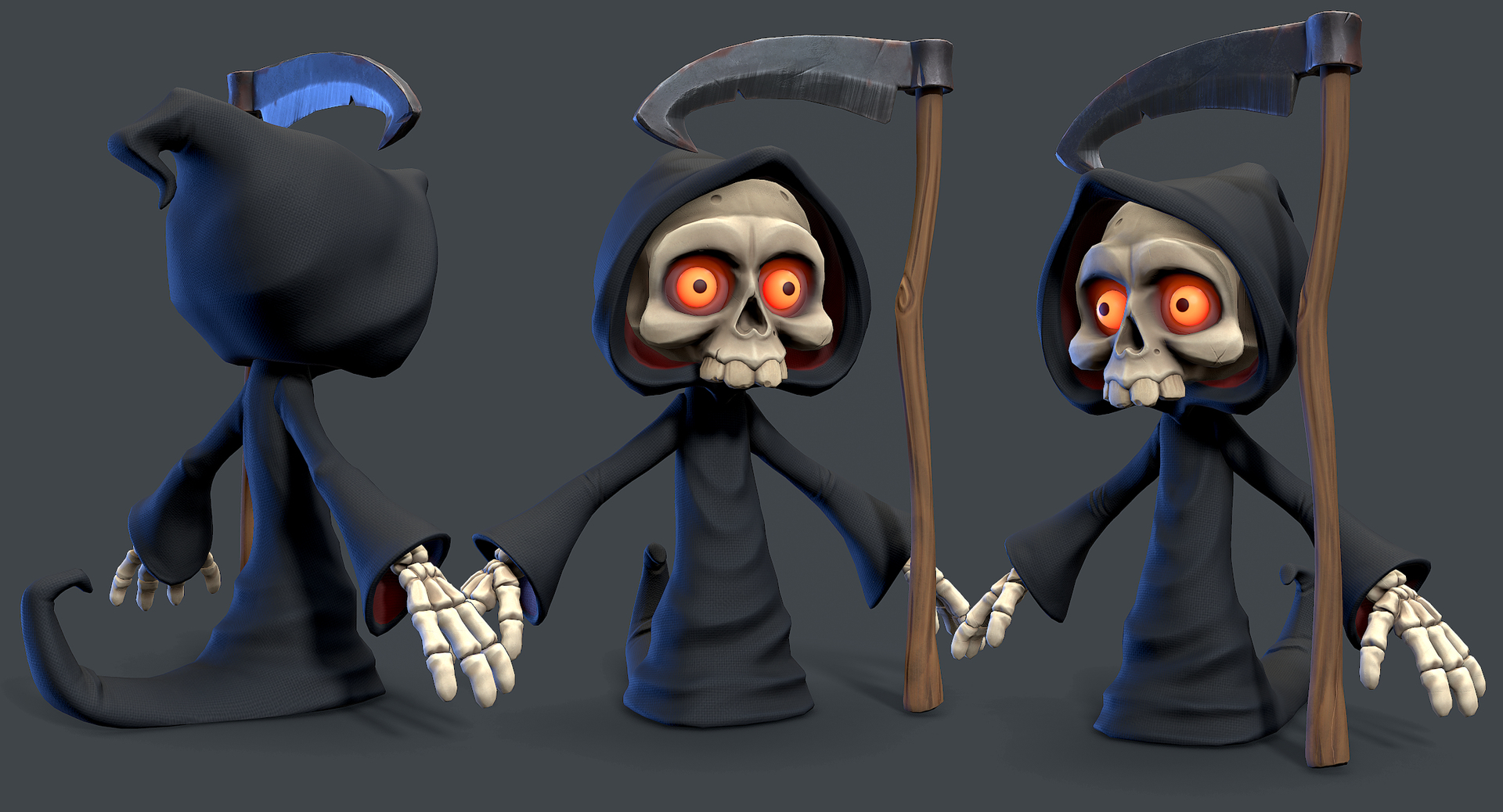 Ready Cute Cartoon Grim Reaper 3D Model - TurboSquid 1484486