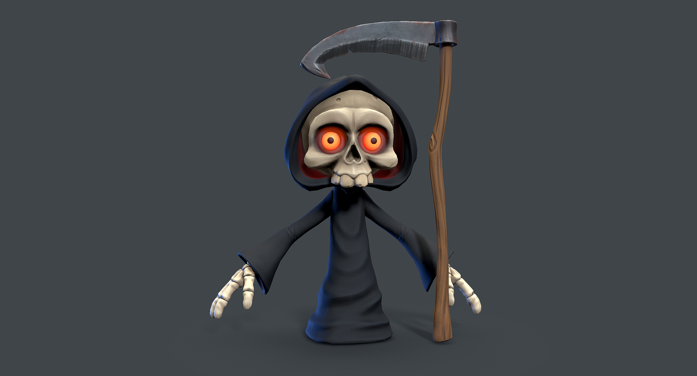 Ready Cute Cartoon Grim Reaper 3D Model - TurboSquid 1484486