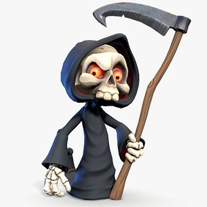 ready cute cartoon grim reaper 3D model