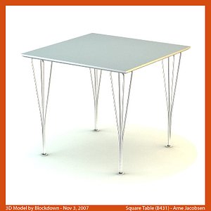 3d model arne jacobsen table
