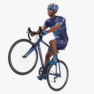 Cyclist on Colnago Road Bike Rigged