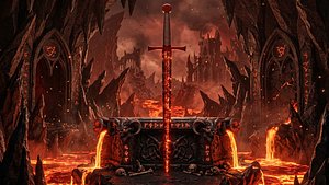 Fantasy Longsword Ironwind Blade - 4 Skins PBR Game Ready