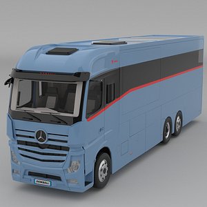 Dembell Motorhome Model M Blue class A Mercedes-Benz Actros Gigaspace chassis 3D model