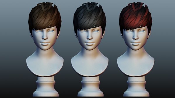 Modelo de cabelo feminino low poly 2 cores Modelo 3D - TurboSquid 2073396