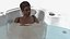 Nude Dark Skin Woman in Large Hot Tub Rigged model