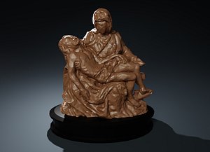 Low Poly Pieta Statue 3D model