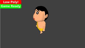 shin chans caveman rigged 3d model