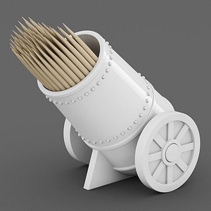 cannon toothpick holder 3d model