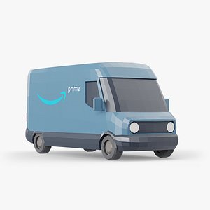 Amazon Prime Delivery Van Stylized 3D