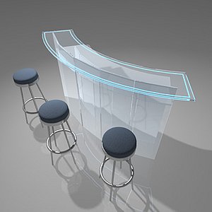 3d bar counter 3 stool