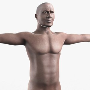 realistic african male character body 3d model