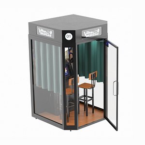 3D Compact Karaoke Booth Rigged for Maya