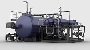 3D model Senergy valve pipe liquid gas oil heater equipment machine