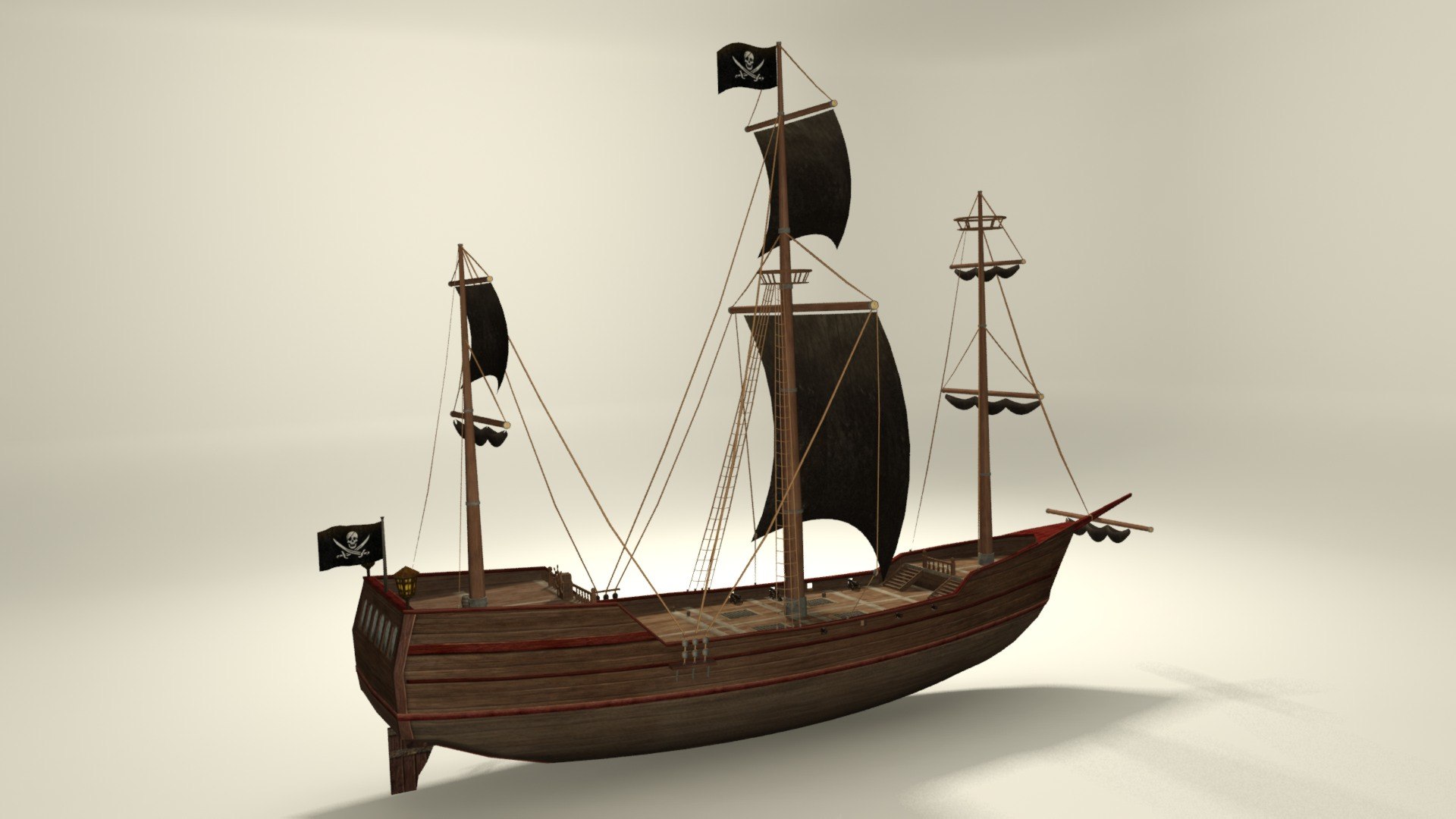 3D Pirate Vessel Ship - TurboSquid 1861792