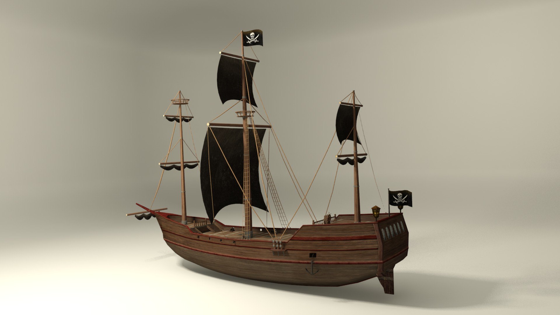 3D Pirate Vessel Ship - TurboSquid 1861792
