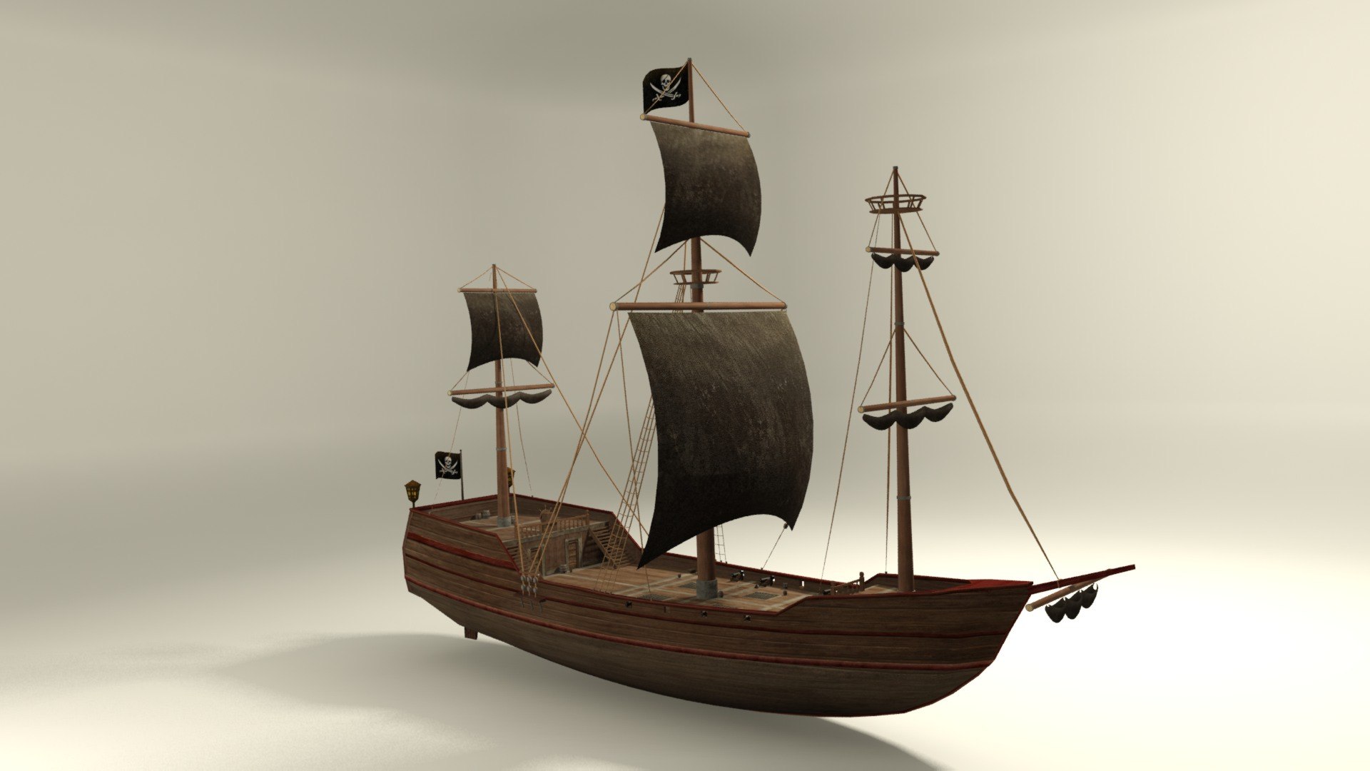 3D Pirate Vessel Ship - TurboSquid 1861792